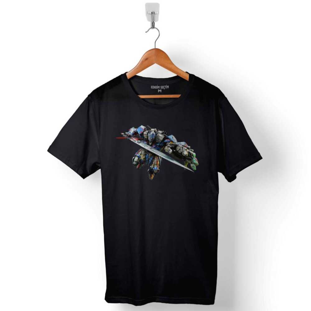 Transformers Kılıçlı Optimus Prime Logo Decepticon Baskılı Tişört Unisex