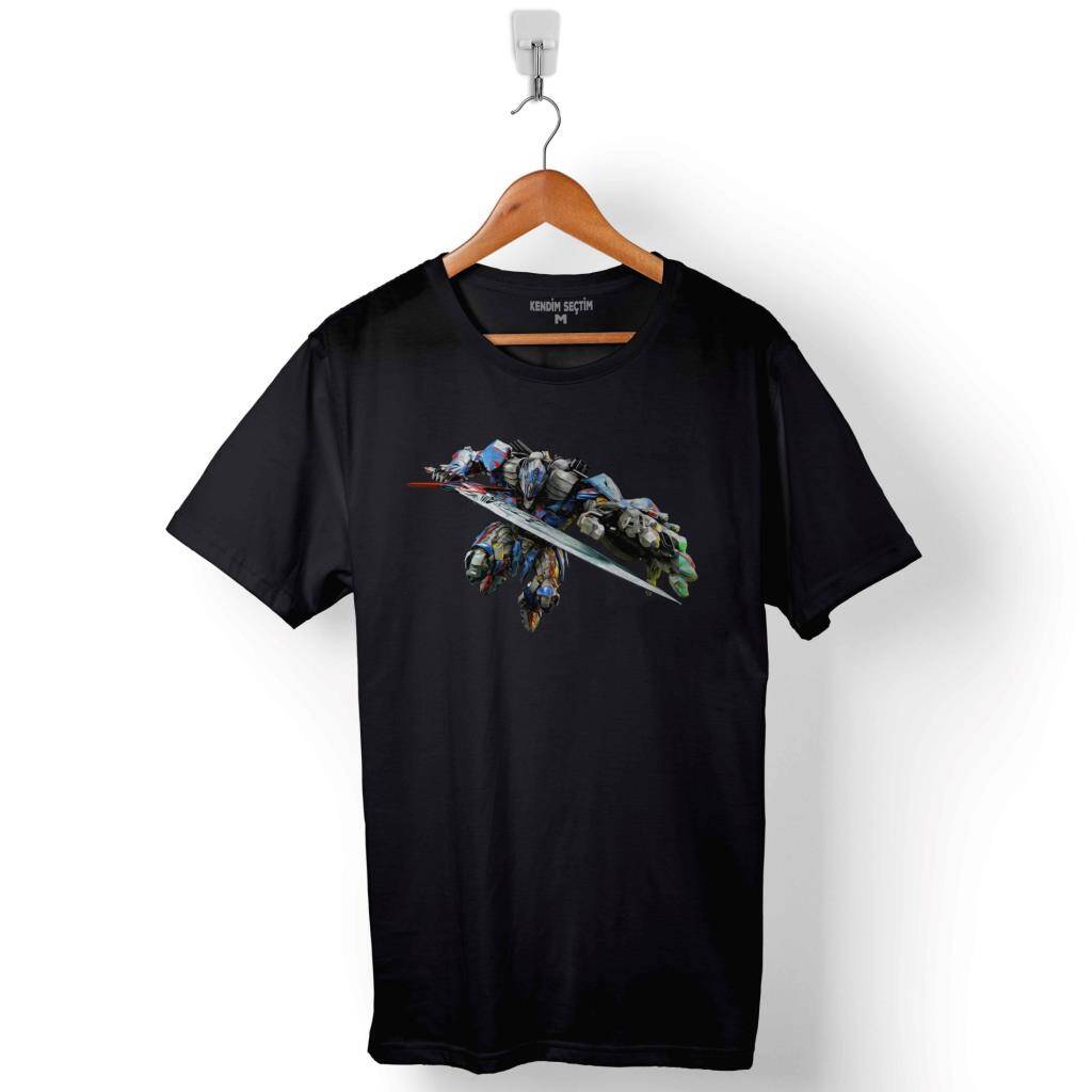 Transformers Kılıçlı Optimus Prime Logo Decepticon Baskılı Tişört Unisex
