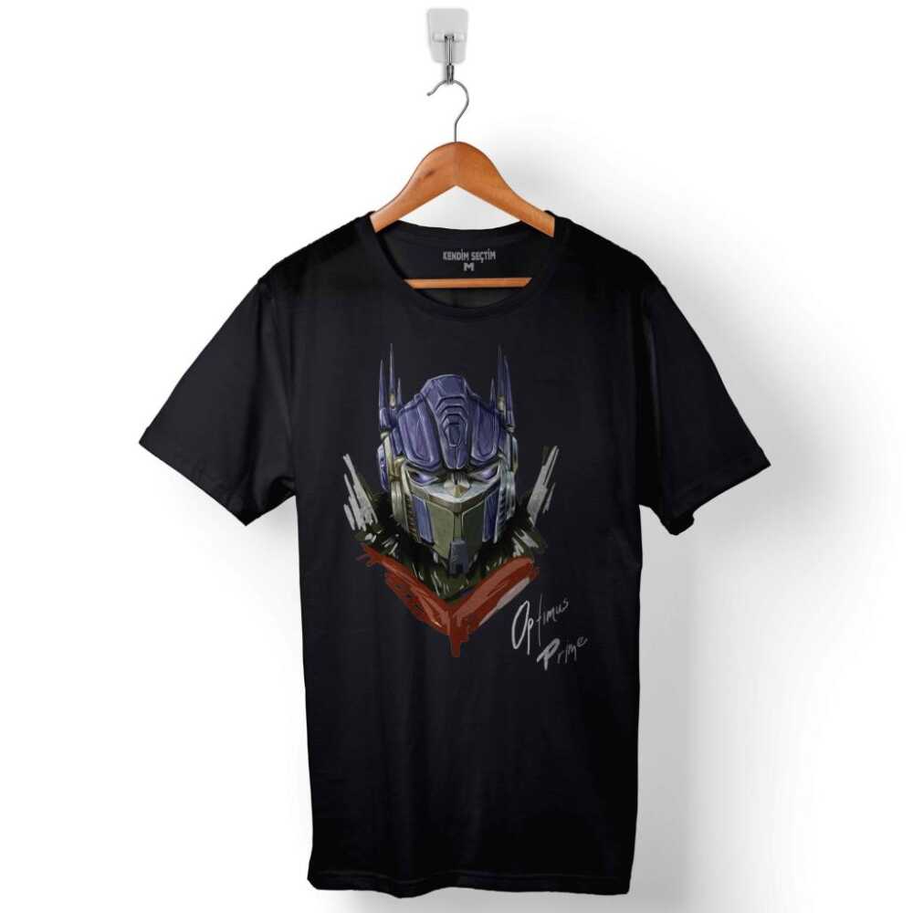 Transformers Optimus Prime Portre Logo Decepticon Baskılı Tişört Unisex