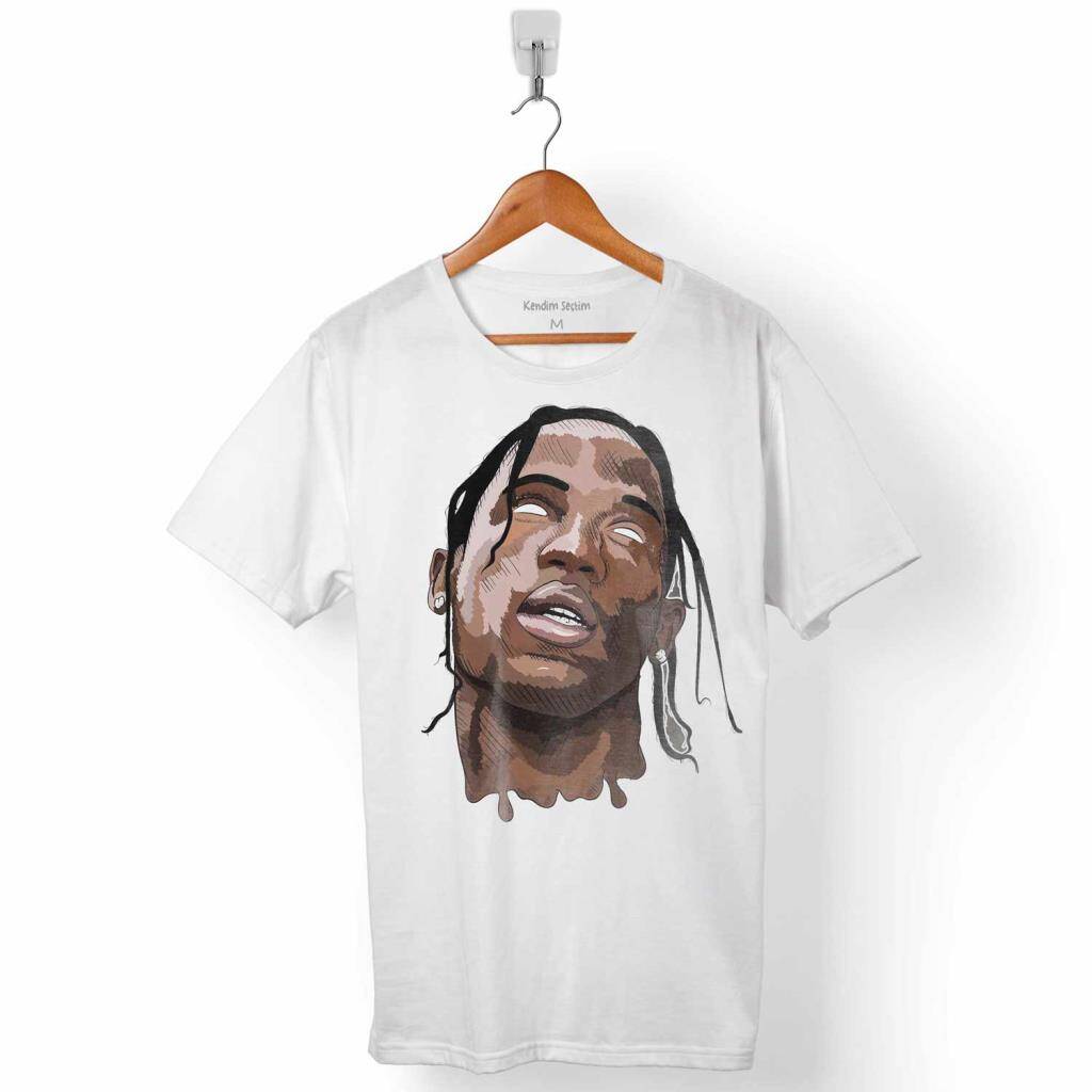 Travis Scott Jacques Webster Portre Erkek Tişört