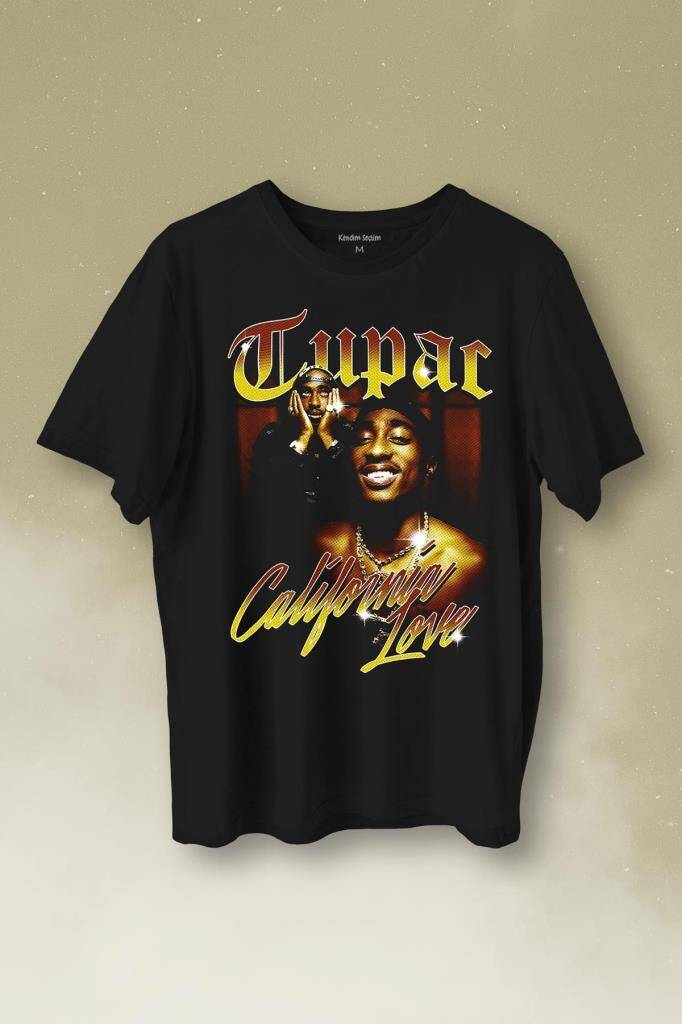 Tupac 2Pac Shakur Rap Music West Coast 90s Baskılı Tişört Unisex