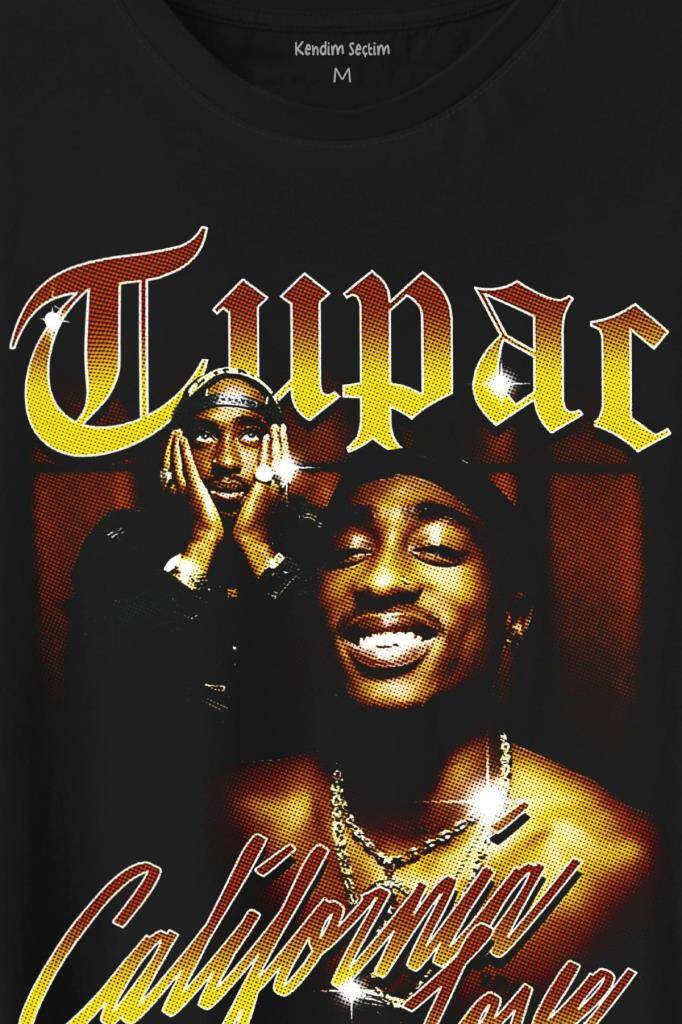 Tupac 2Pac Shakur Rap Music West Coast 90s Baskılı Tişört Unisex (1)