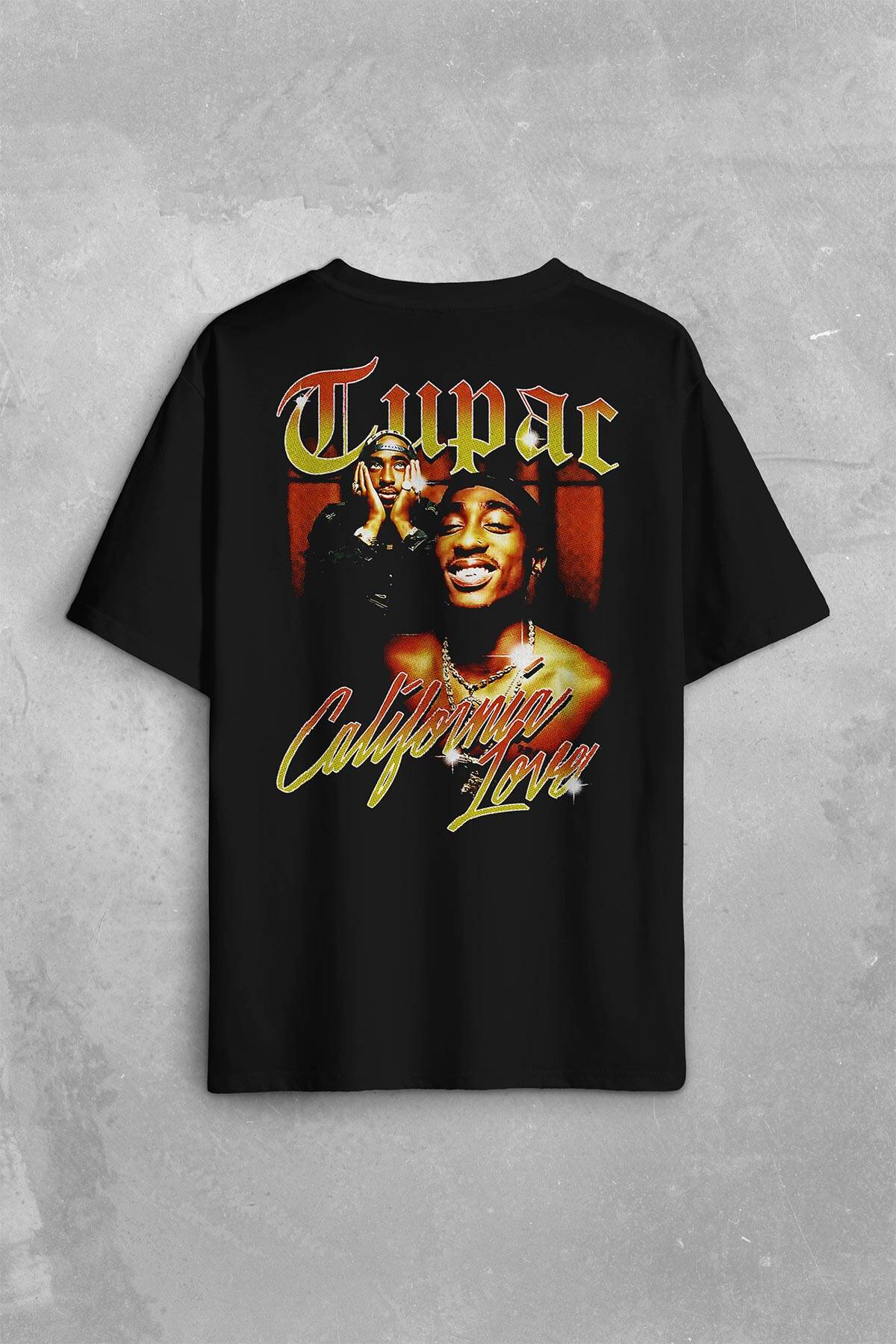 Tupac 2Pac Shakur Rap Music West Coast 90s Sırt Ön Baskılı Oversize Tişört Unisex