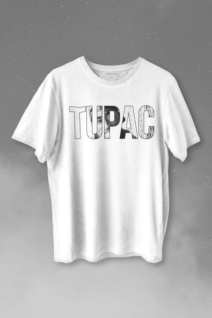 Tupac Amaru Shakur Awesome 2Pac Rap Music Baskılı Beyaz Tişört Unisex