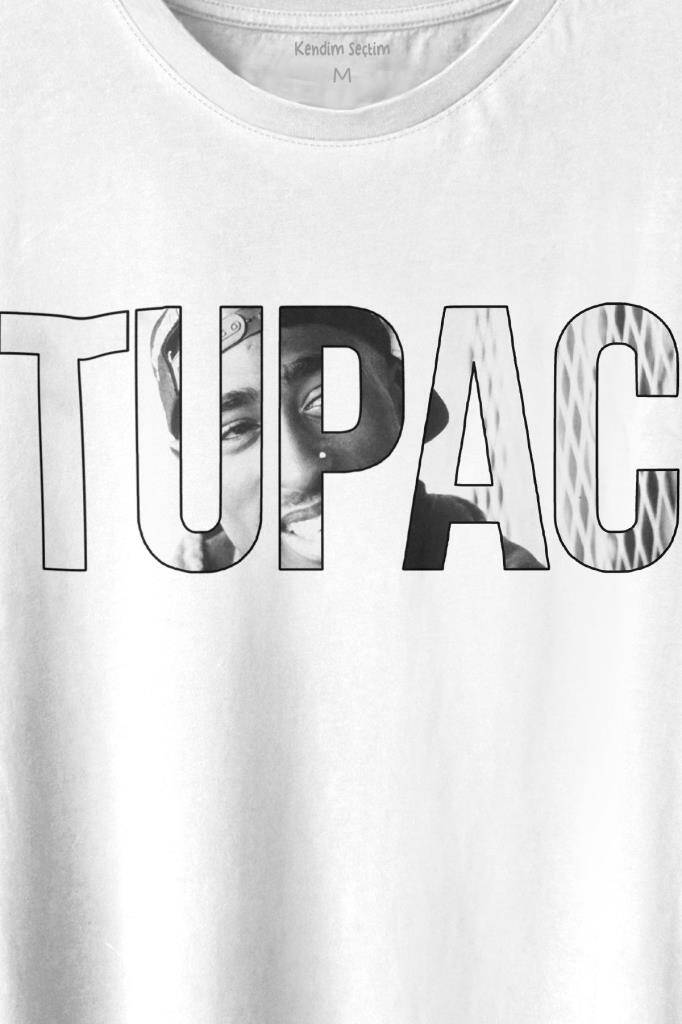 Tupac Amaru Shakur Awesome 2Pac Rap Music Baskılı Beyaz Tişört Unisex (1)
