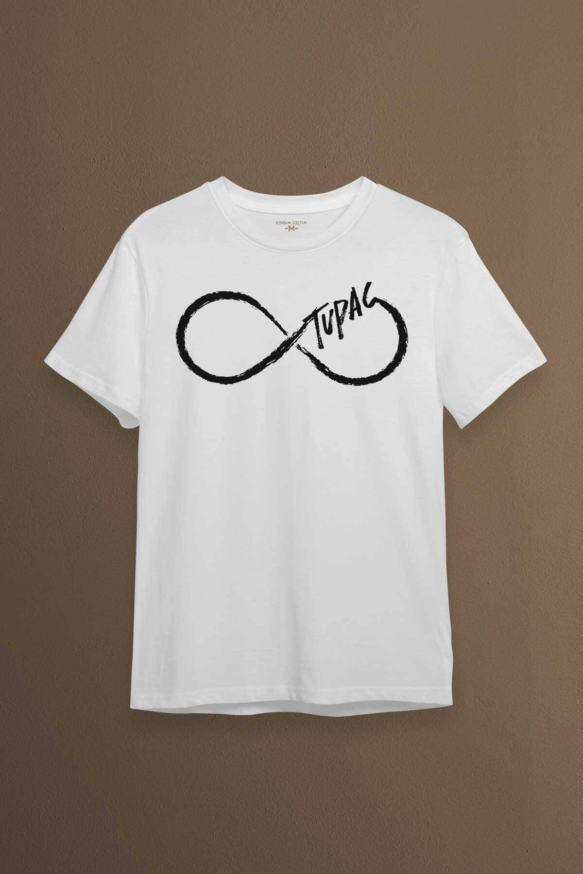 Tupac Shakur Sonsuzluk Makaveli Cartoon 2Pac Baskılı Beyaz Tişört Unisex