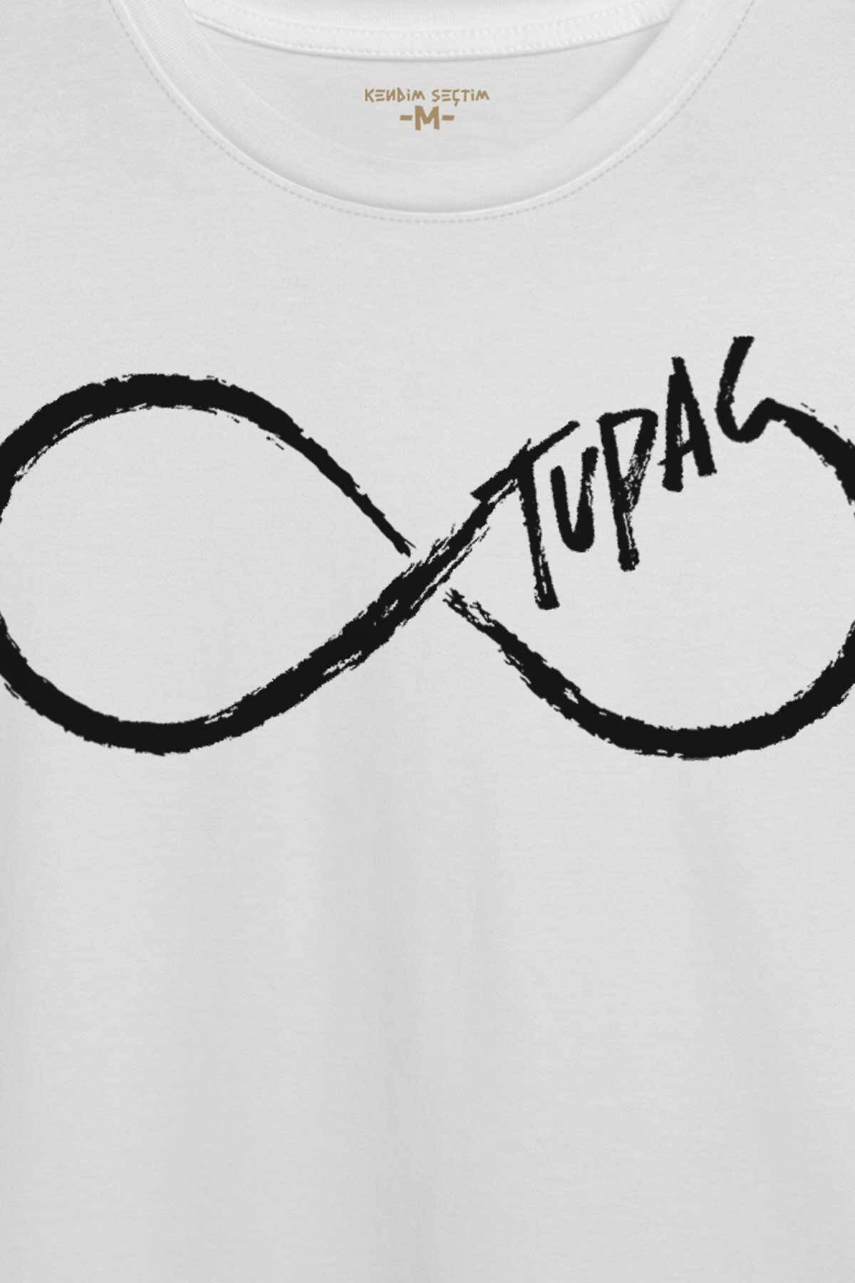 Tupac Shakur Sonsuzluk Makaveli Cartoon 2Pac Baskılı Beyaz Tişört Unisex (1)
