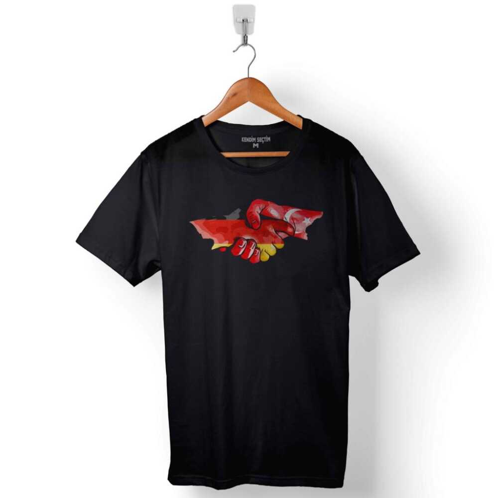 Turkey Germany Türkiye Ve Vs Almanya Dostluk Baskılı Tişört Unisex