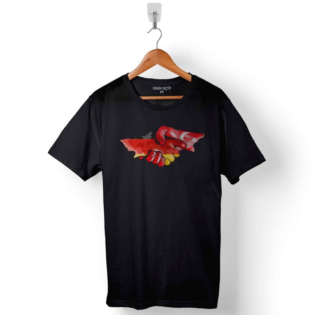 Turkey Germany Türkiye Ve Vs Almanya Dostluk Baskılı Tişört Unisex
