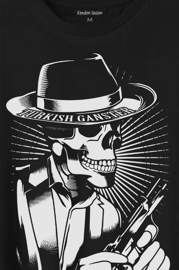 Turkish Gangster El Mafia Mafya Temalı Baskılı Siyah Tişört Unisex (1)