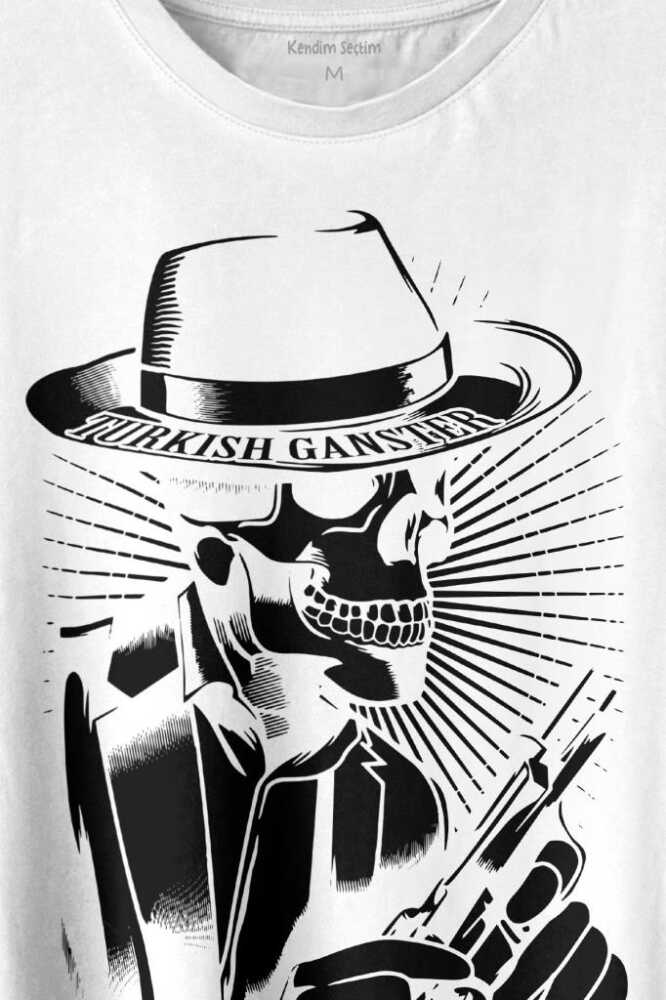 Turkish Gangster El Mafia Mafya Temalı Baskılı Beyaz Tişört Unisex (1)