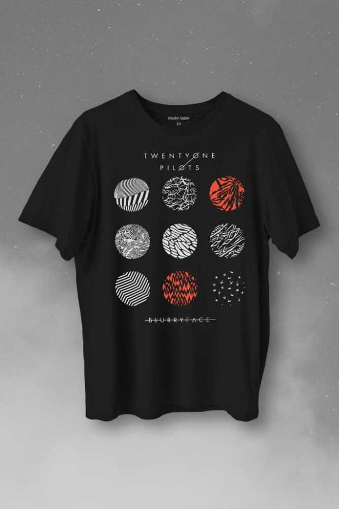 Twenty One Pilots Logo Stressed Baskılı Tişört Unisex T-Shirt