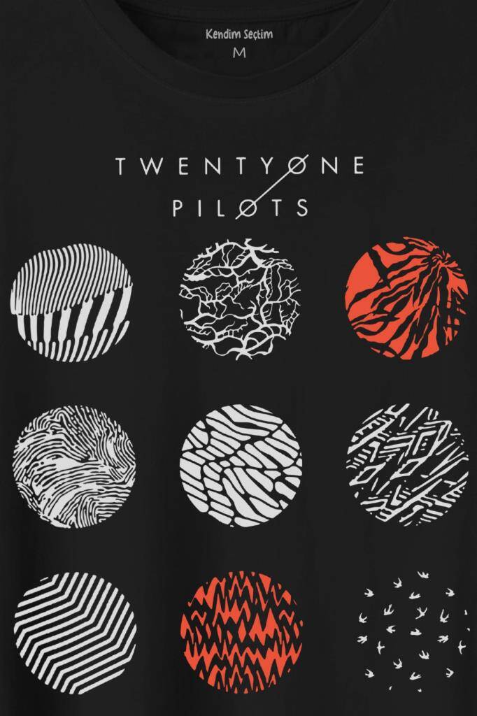 Twenty One Pilots Logo Stressed Baskılı Tişört Unisex T-Shirt - 2