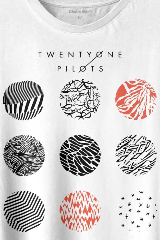 Twenty One Pilots Logo Stressed Baskılı Tişört Unisex T-shirt (1)