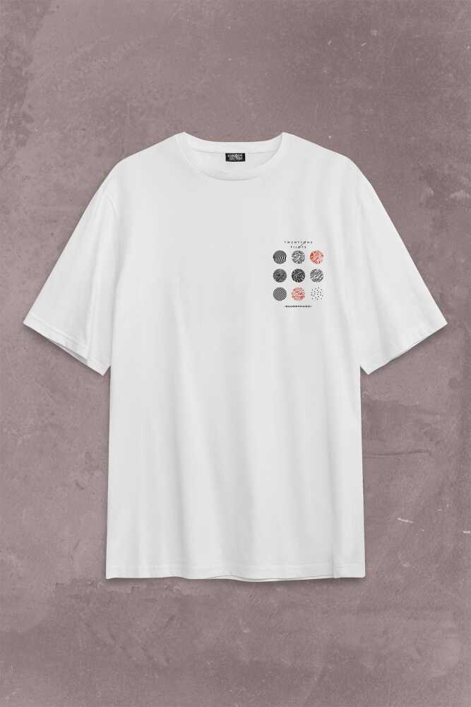 Twenty One Pilots Logo Stressed Sırt Ön Baskılı Oversize Tişört Unisex T-Shirt OVR12B3619 - 2