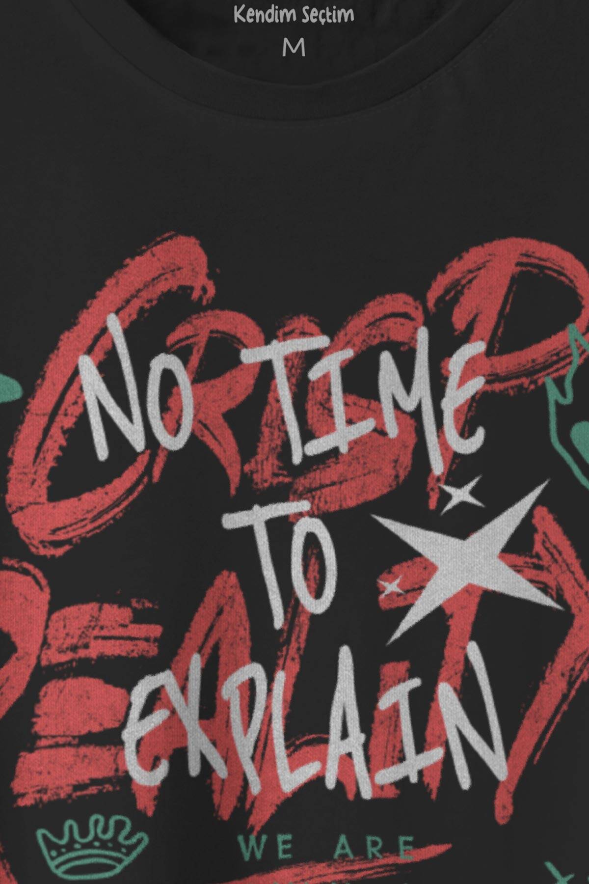 Typography Design Crispy Reality Y2K Grunge Street Grafiti Baskılı Siyah T-shirt (1)