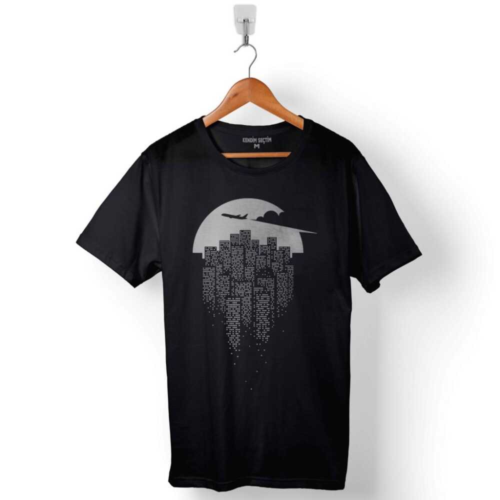 Uçak Yolculuk Seyahat Say Goodbye To The City Baskılı Tişört Unisex