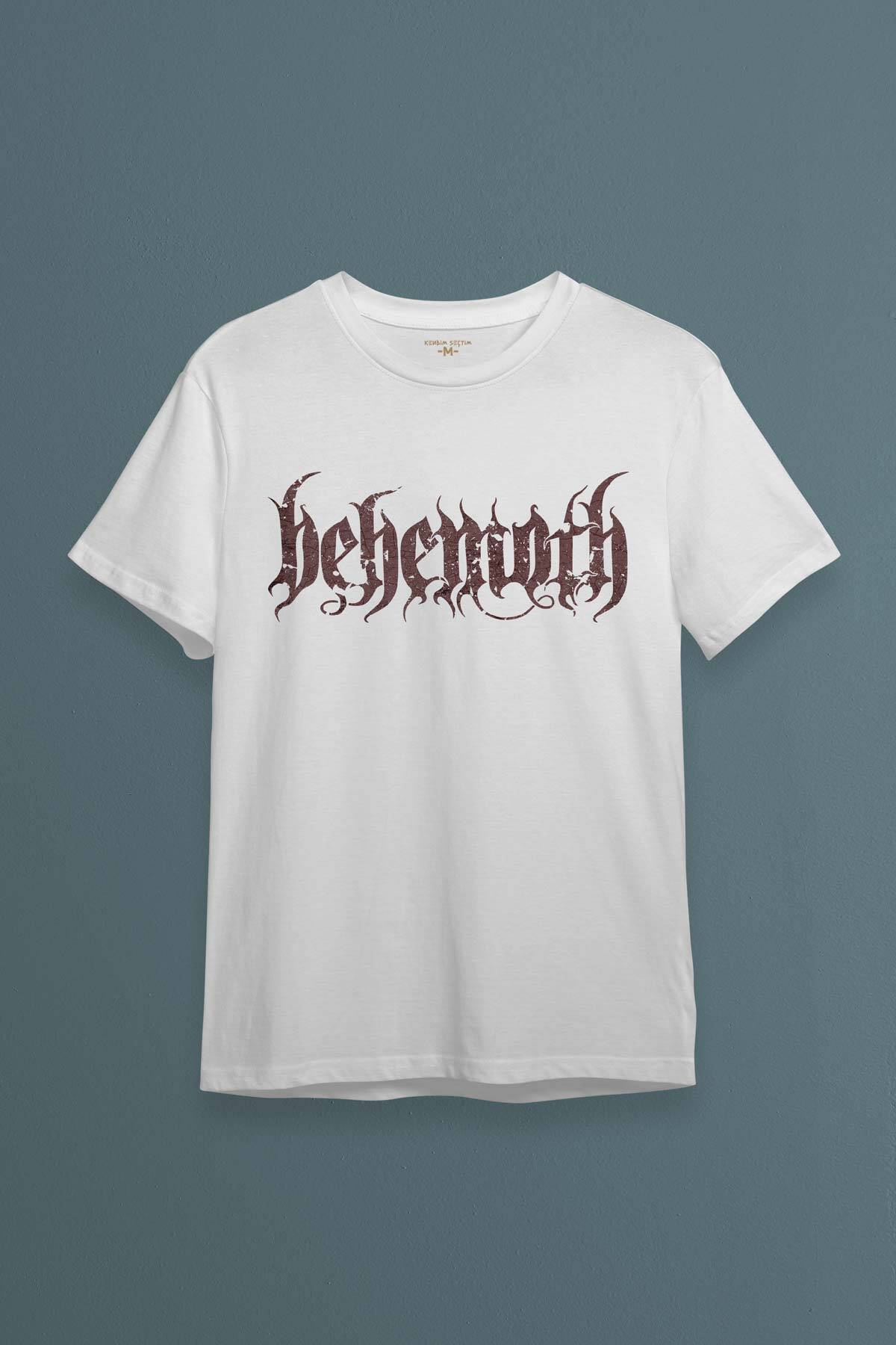 Unisex Beyaz T-shirt Behemoth Metal MusicMüzik Gothic Pamuklu Beyaz Tişört - 1
