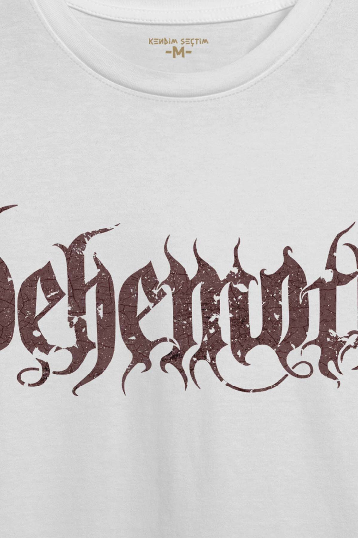 Unisex Beyaz T-shirt Behemoth Metal MusicMüzik Gothic Pamuklu Beyaz Tişört (1)