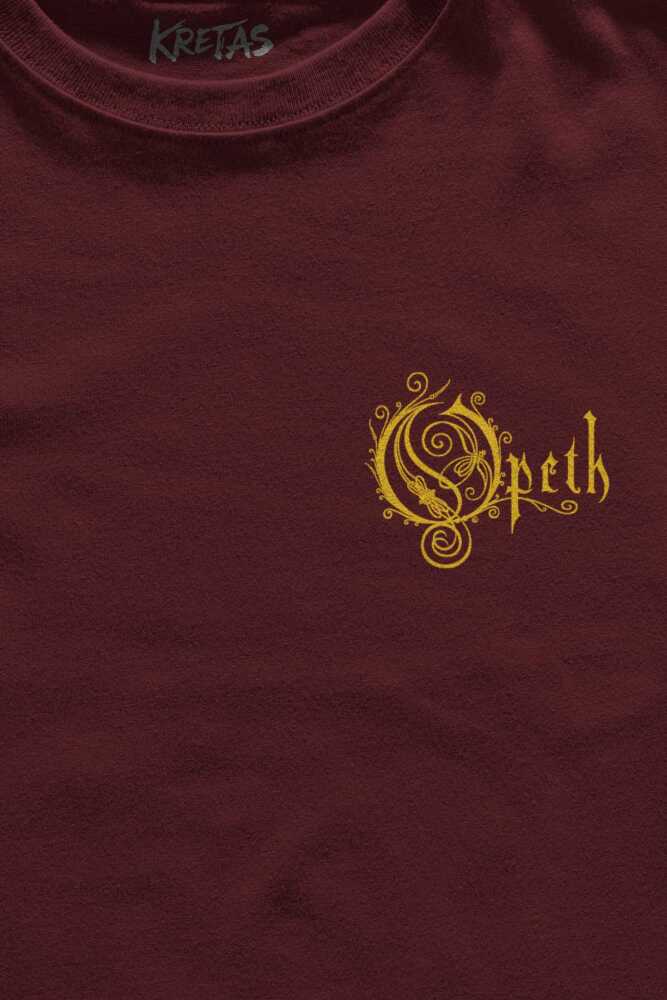 Unisex Bordo T-shirt Regular Fit Opeth Metal Music Minimal Ön Baskılı Tişört - 2