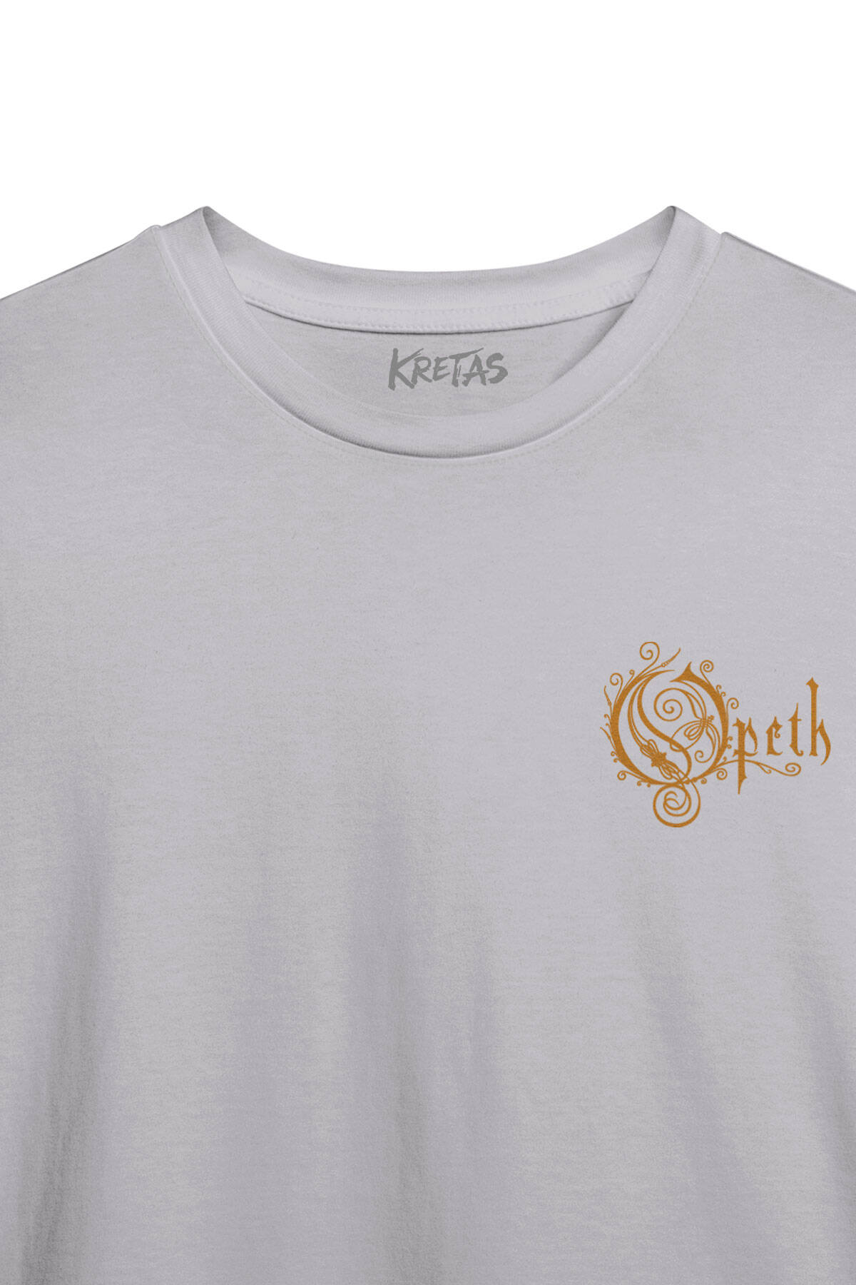 Unisex Gri T-shirt Regular Fit Opeth Metal Music Minimal Ön Baskılı Tişört (1)