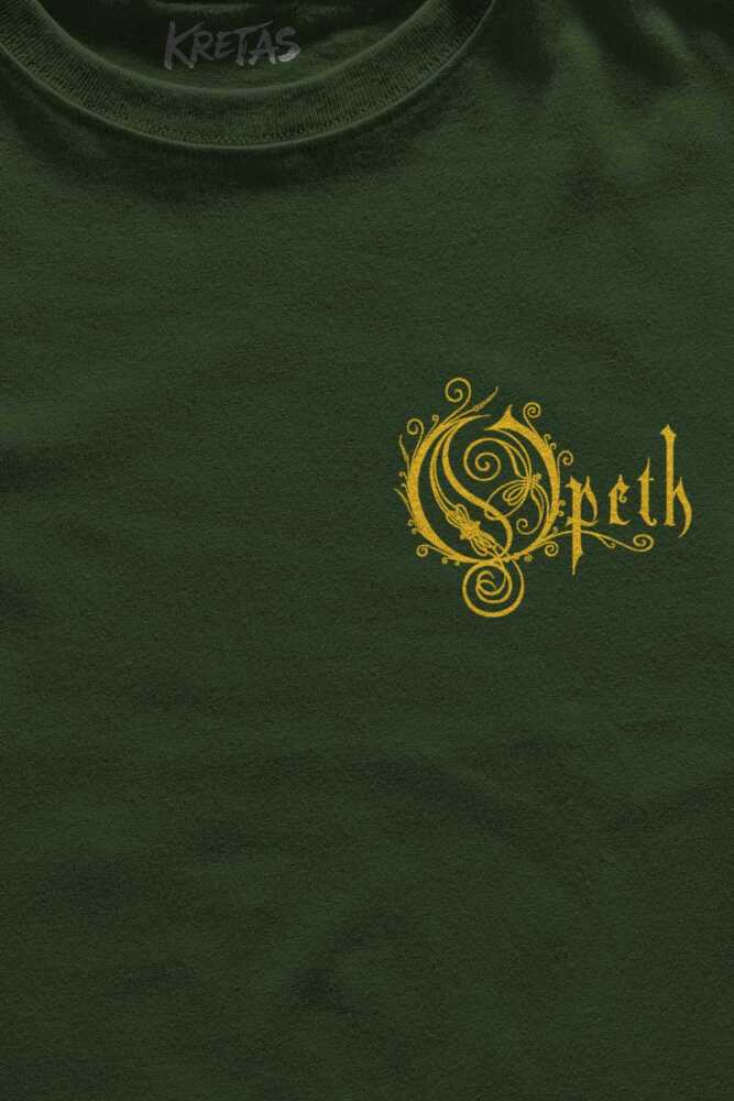 Unisex Haki T-shirt Regular Fit Opeth Metal Music Minimal Ön Baskılı Tişört - 2