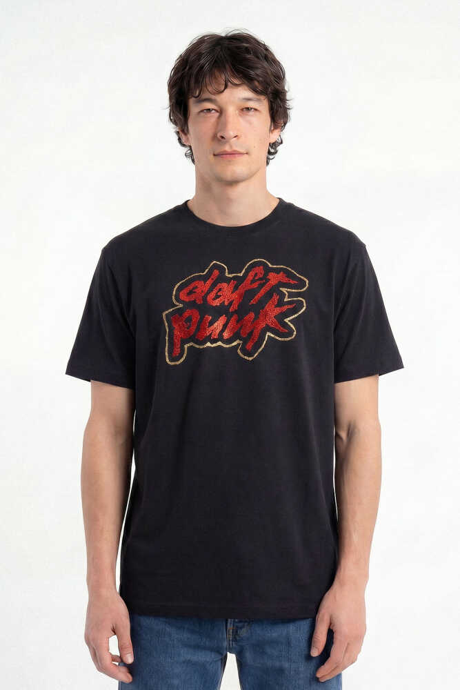 Daft Punk Electronic Music Müzik Siyah Baskılı Unisex Regular Tişört - 2
