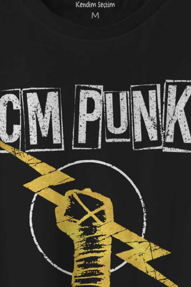 Best In The World CM Punk Karma Dövüş Cmpunk Gym Spor Siyah Baskılı Unisex Tişört (1)