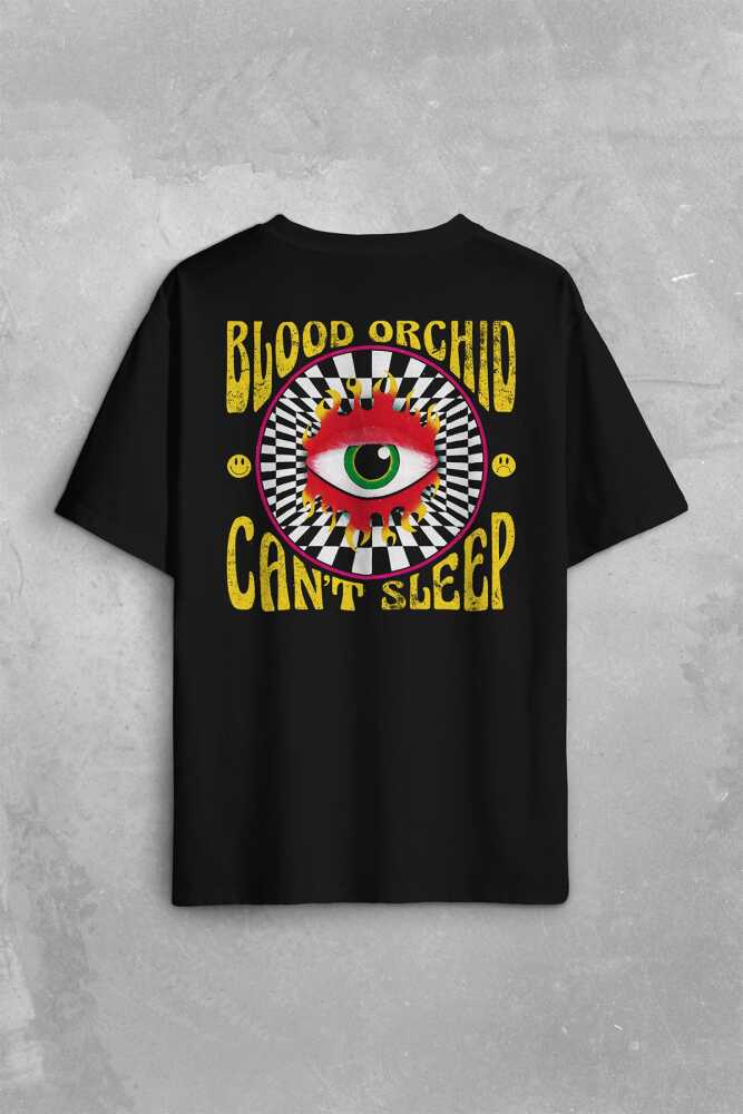 Can't Sleep Urban Street Wear Baskılı Oversize Siyah Unisex Tişört