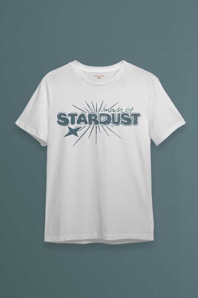 Stardust Yıldız Tozu Y2K Streetwear 90s Doksanlar Vintage Retro Beyaz Unisex Tişört