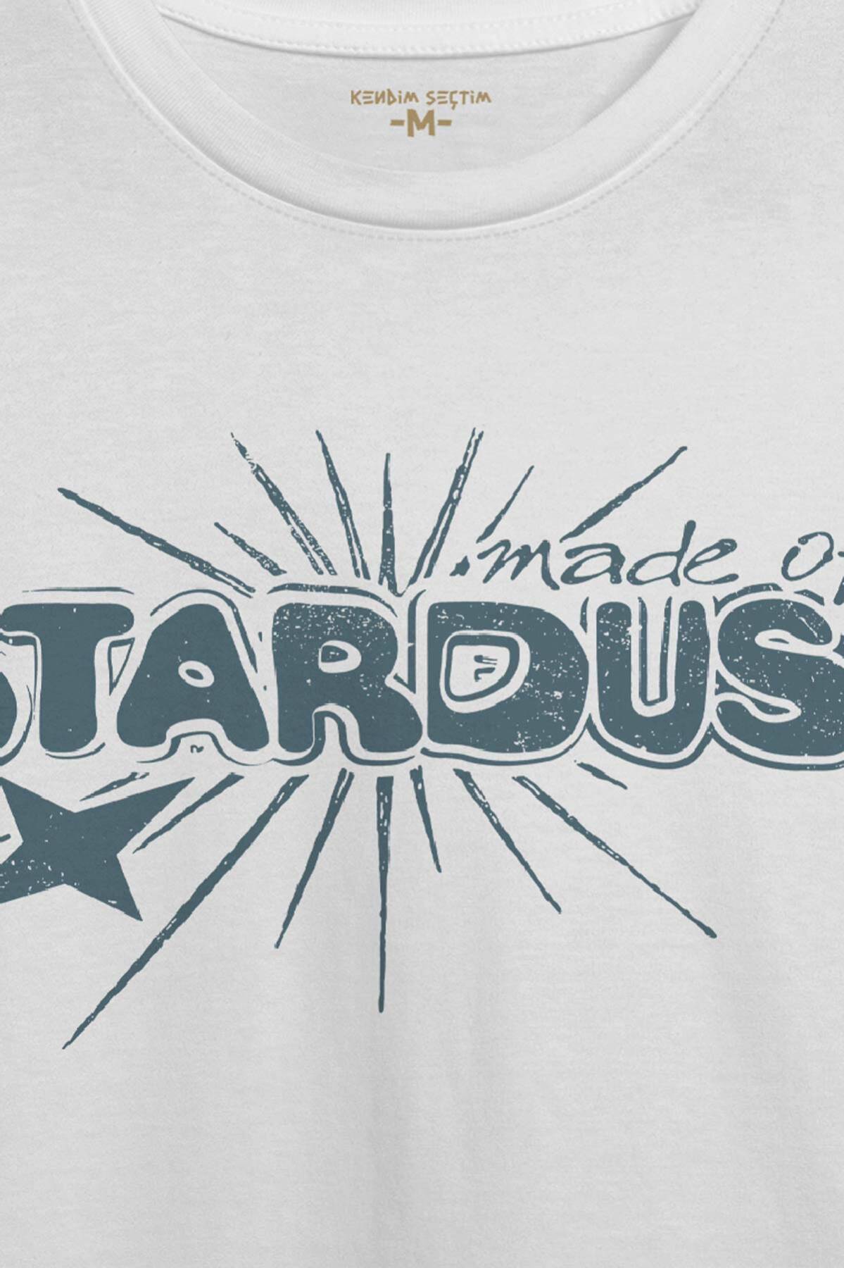 Stardust Yıldız Tozu Y2K Streetwear 90s Doksanlar Vintage Retro Beyaz Unisex Tişört (1)