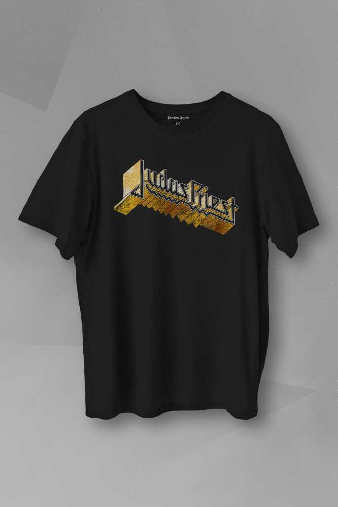 Unisex Tişört Judas Priest Heavy Metal Rock Painkiller Müzik Baskılı Siyah T-shirt - 1