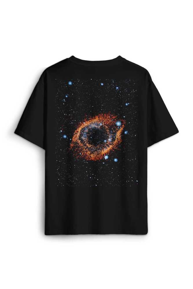 Uzay Boşluğu Evren Galaksi Cosmos Sırt Ön Baskılı Oversize Tişört Unisex