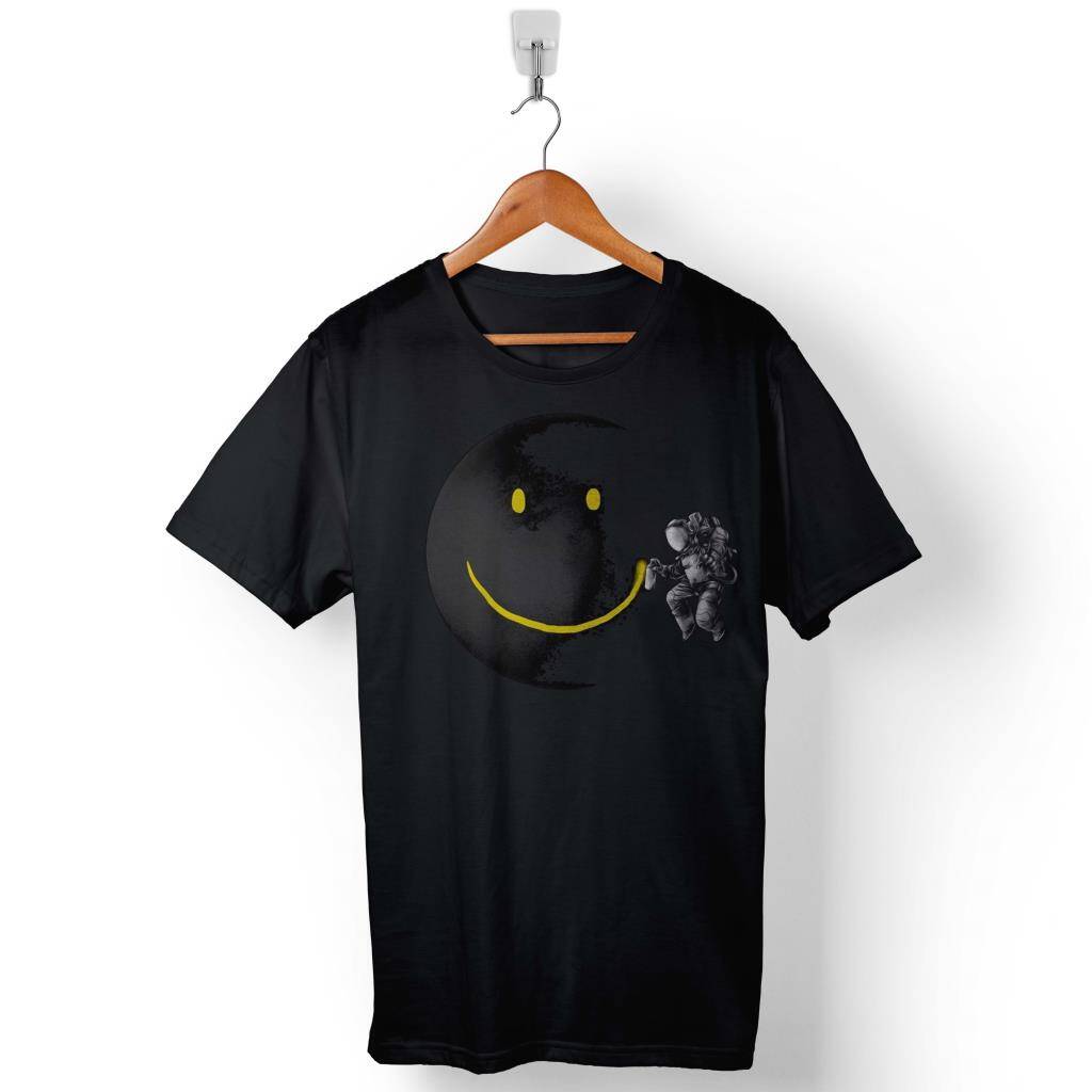 Uzayda Ay Boyayan Astronot Cosmos Nasa Baskılı Tişört Unisex