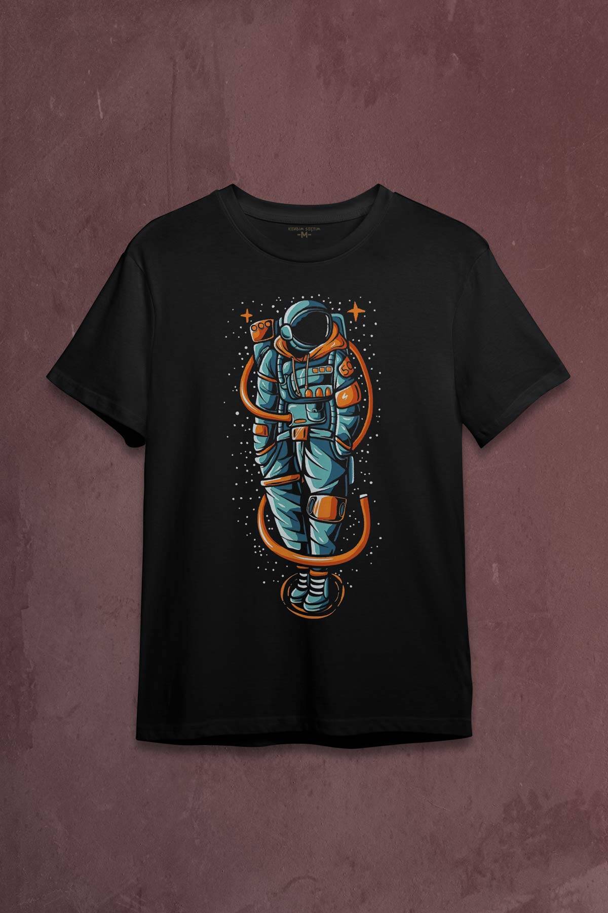 Uzayda Elleri Cebinde Astronot Cosmos Space Nasa Baskılı Tişört Unisex