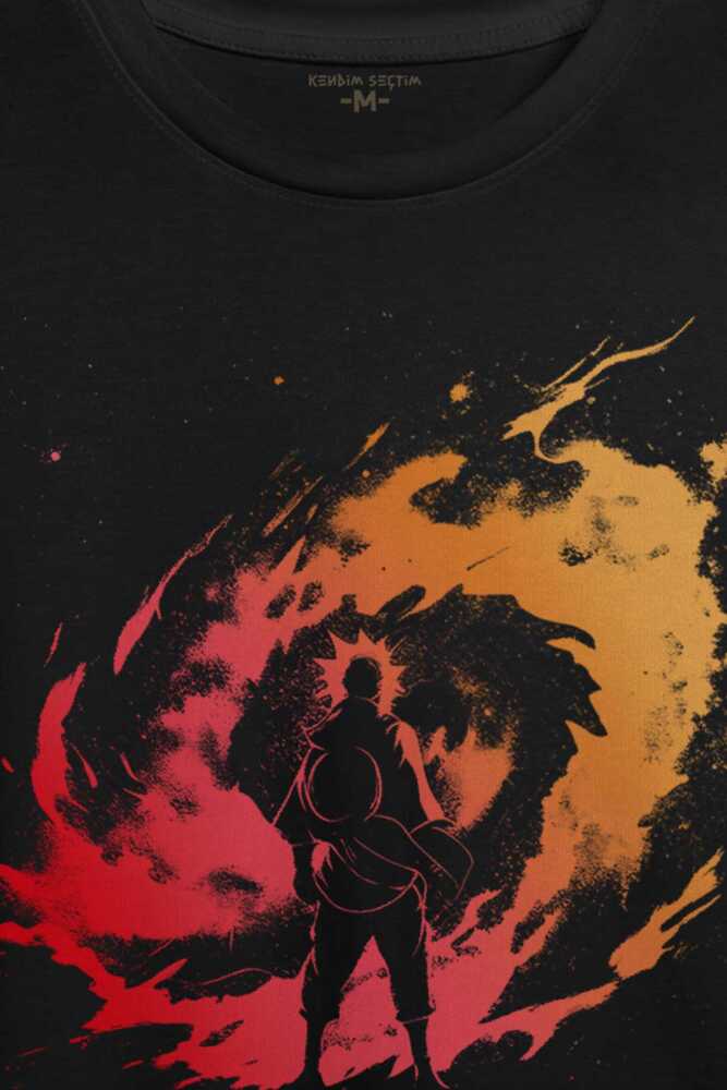 Uzayda Naruto Galaksi Spiral Seyrederken Cosmos Baskılı Tişört Unisex T-shirt (1)