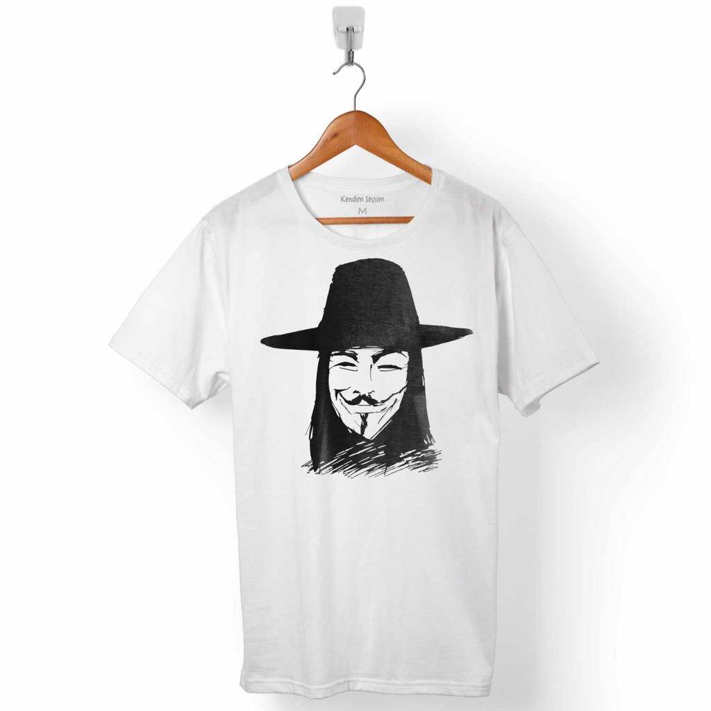 V For Vendetta Mask Erkek Tişört