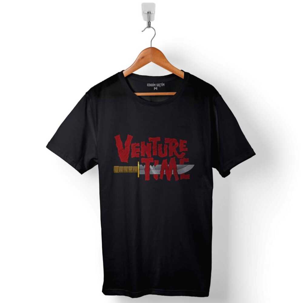 Venture Adventure Time Logo Bıçak Baskılı Tişört Unisex