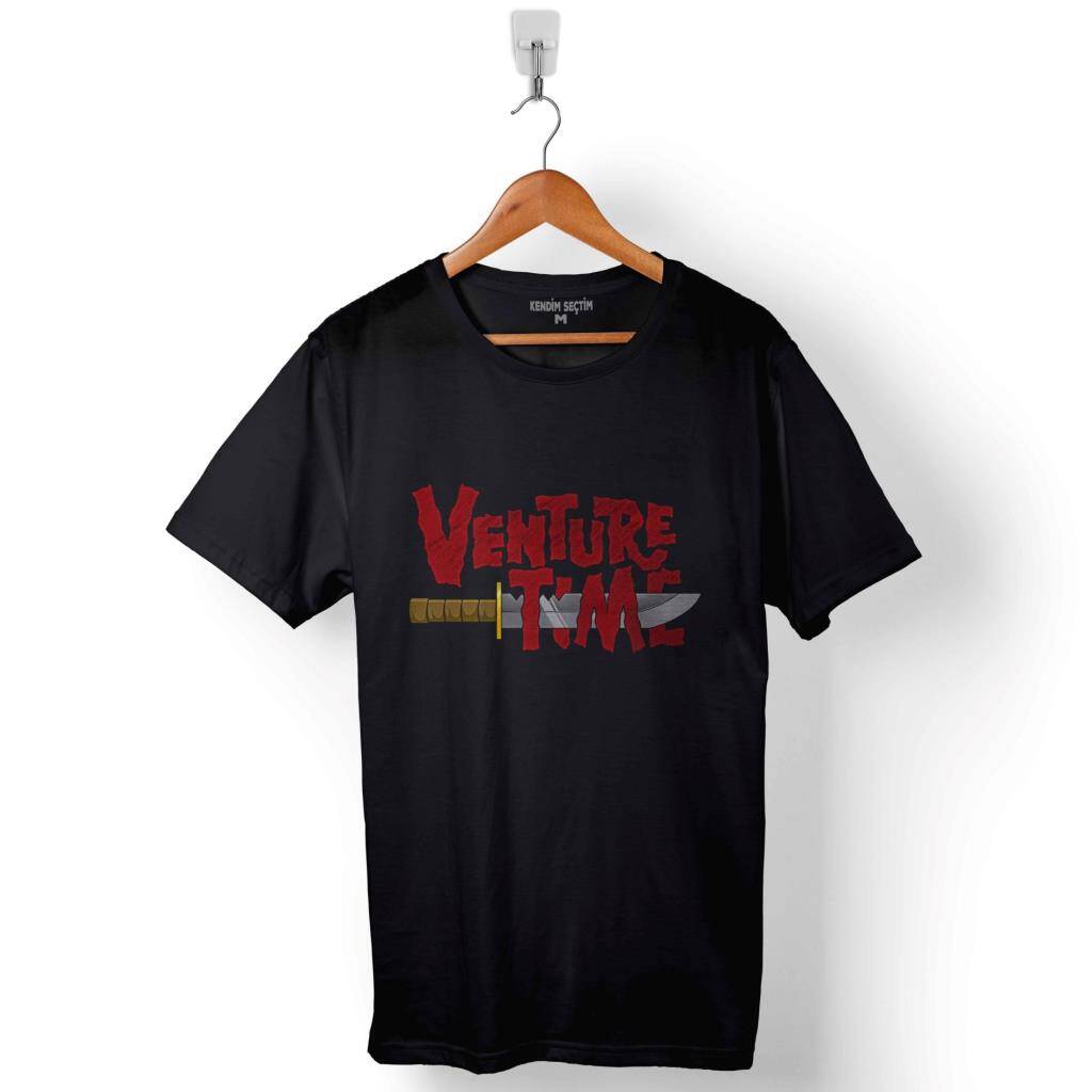 Venture Adventure Time Logo Bıçak Baskılı Tişört Unisex