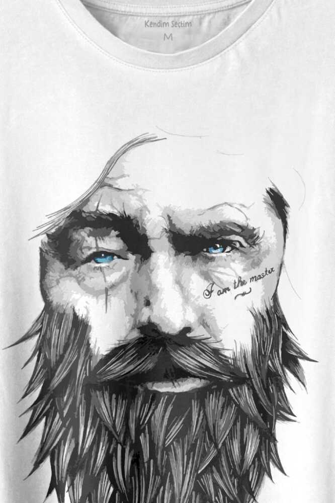 Viking Berber Saç Deseni Hair Design 1902 Baskılı Tişört Unisex (1)