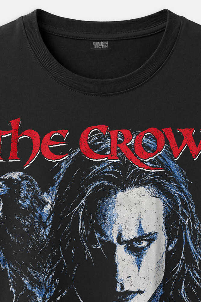 Vintage Movie The Crow Eric Draven Gotik Sinema Karga Baskılı Siyah Regular Fit Unisex Tişört (1)