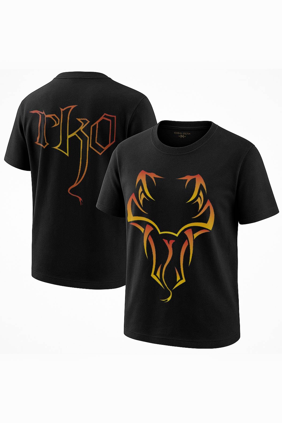 Viper Yılan Randy Orton RKO Wwe Fight Güreş Gym Spor Baskılı Siyah Tişört