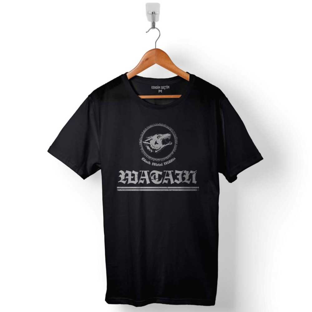 Watain Wolf Black Metal Militia Logo Baskılı Tişört Unisex
