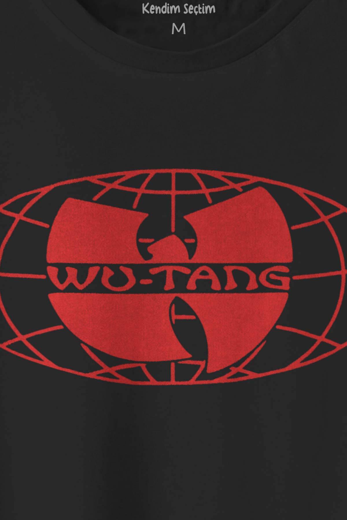Wu-Tang Clan Baskılı Unisex Regular Fit Pamuklu Y2K Rap Hip Hop New York Siyah Tişört (1)