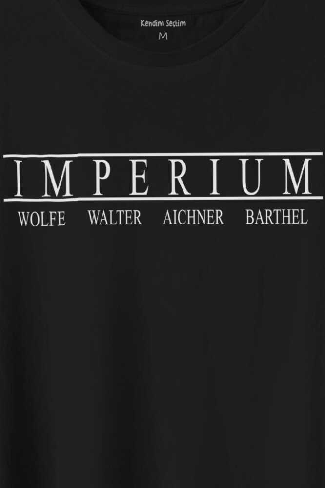 Wwe Imperium Wolfe Walter Aichner Barthel Amerikan Güreşi Baskılı Siyah Tişört Unisex (1)