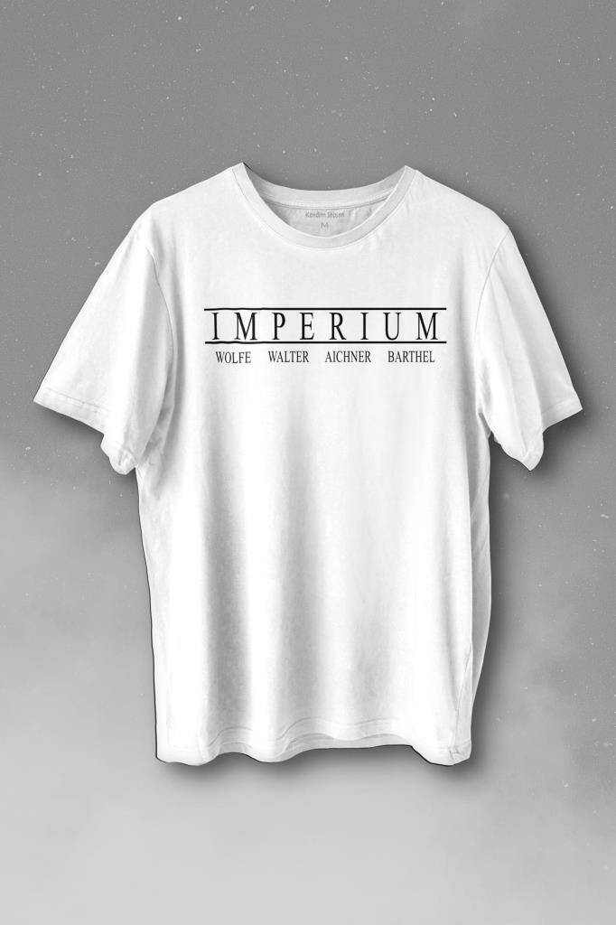 Wwe Imperium Wolfe Walter Aichner Barthel Amerikan Güreşi Baskılı Beyaz Tişört Unisex