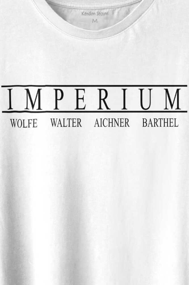 Wwe Imperium Wolfe Walter Aichner Barthel Amerikan Güreşi Baskılı Beyaz Tişört Unisex (1)