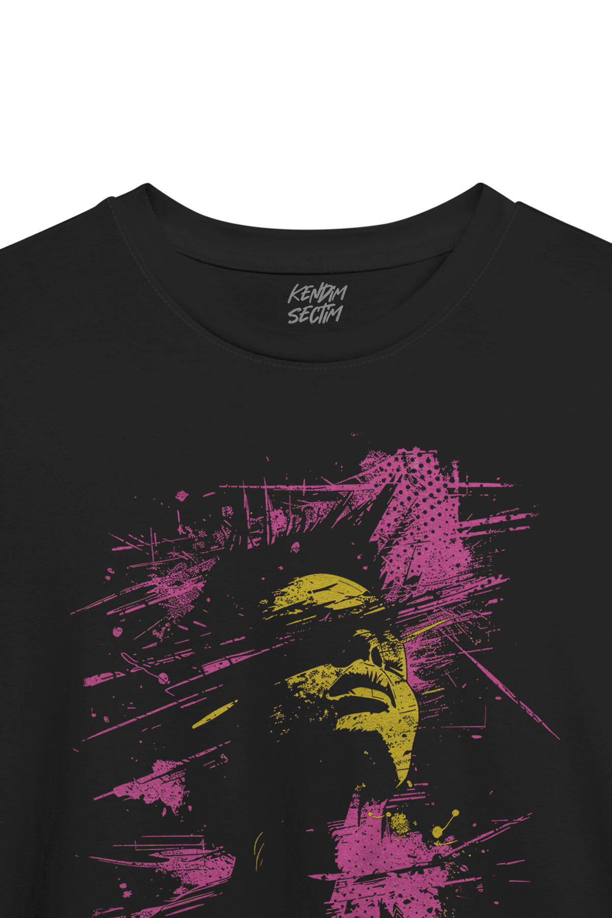 Y2K Face Aesthetic Unisex Tişört Siyah Kısa Kollu - 4