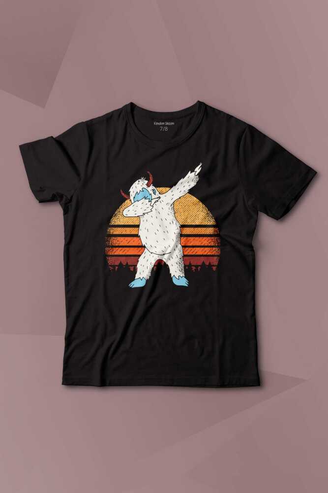 Yeti Dans Dabbing Koca Ayak Funny Dance Baskılı Çocuk Tişört Kısa Kollu
