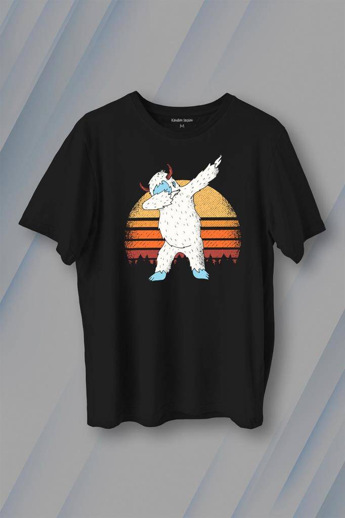 Yeti Dans Dabbing Koca Ayak Funny Dance Baskılı Tişört Unisex